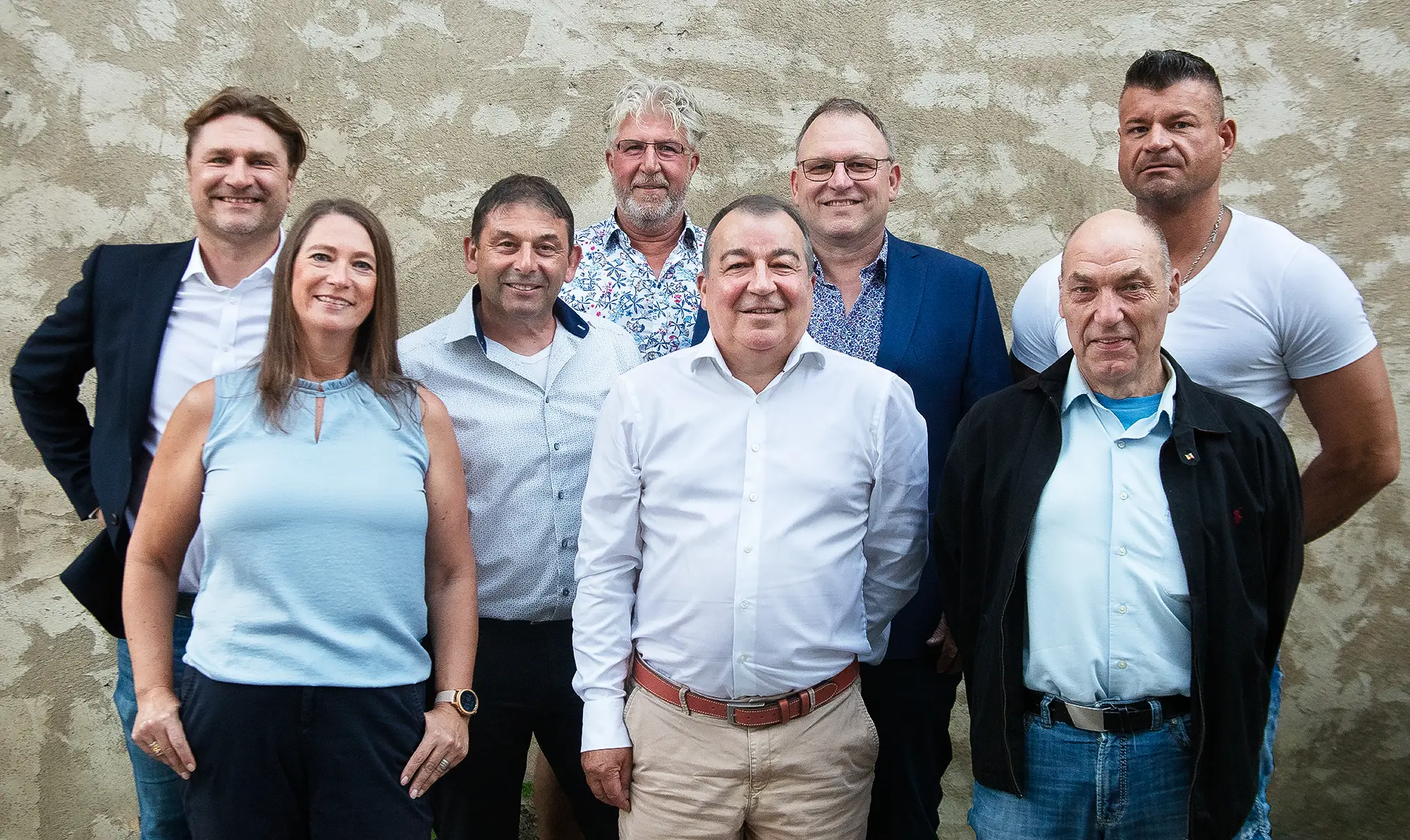 Gruppenbild der Innungs-Vorstandsmitglieder, v.l.n.r. Kay Büge, Nicole Gruber-Wurm, Ingo Giovine, Hermann Mößner, Gerd Künzler, Reinhard Becker, Siegried Stöckel, Thomas Bock